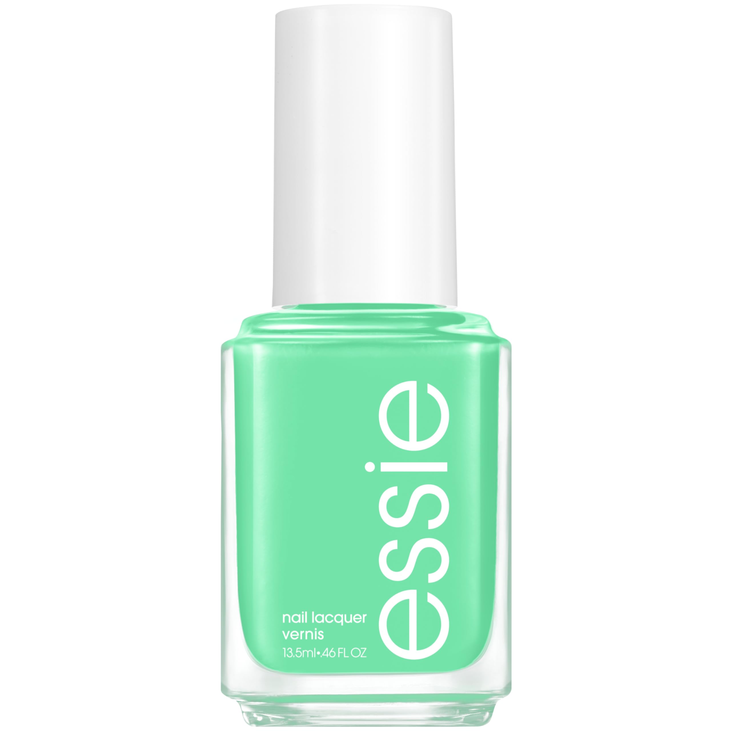 Essie laca de uñas verde peculiar para manicura moderna y cobertura uniforme.