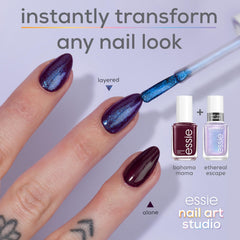 essie Nail Art Studio con brocha fácil para aplicación rápida y uniforme en casa.