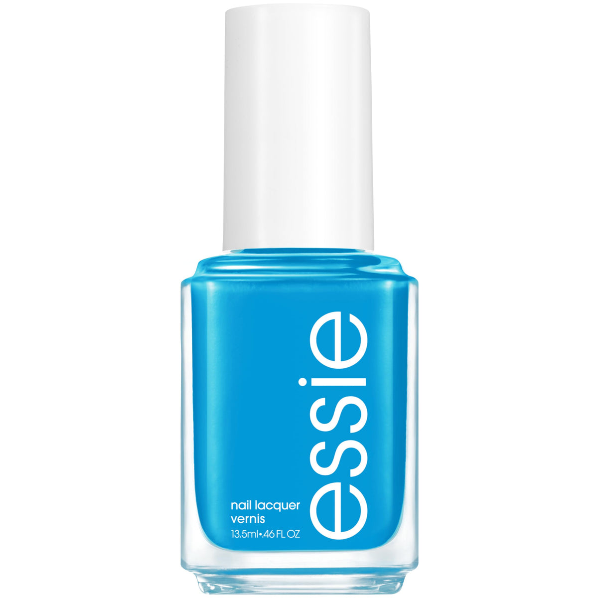 Esmalte essie Odd Squad azul cian para un look atrevido y fresco.