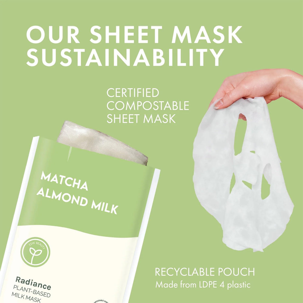 ESW Beauty Matcha Almond Milk, textura sedosa para una aplicación suave.