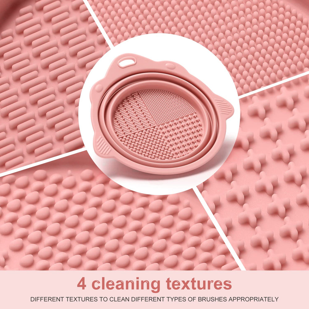 Etercycle limpiador de silicona rosa con cuatro texturas para limpiar diferentes brochas.