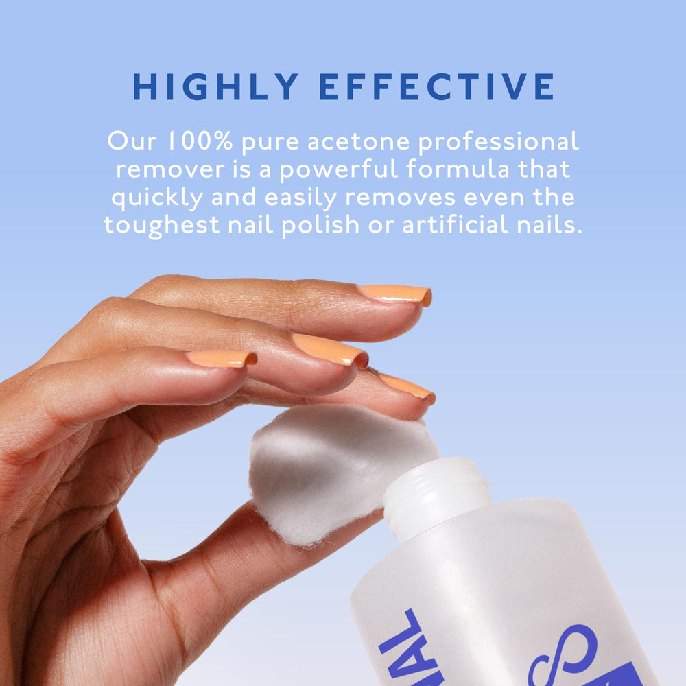 Eternal acetona pura, envase-8oz, opción práctica para uso doméstico y profesional.