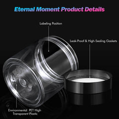 Frascos plásticos transparentes Eternal Moment de 4 oz, fáciles de rellenar