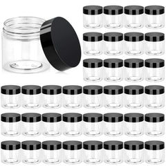 Eternal Moment jarras plásticas transparentes 2oz con tapa, ideales para llevar cremas y muestras.