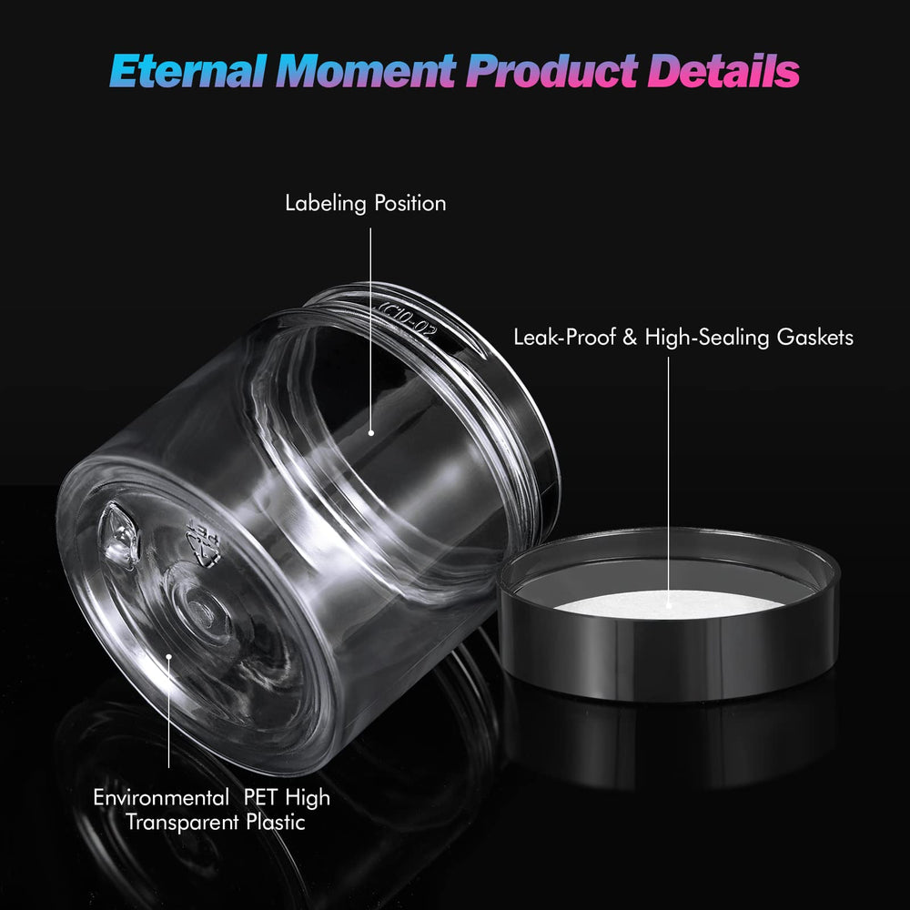 Jarras transparentes Eternal Moment, útiles para cremas, lociones y cosméticos caseros.