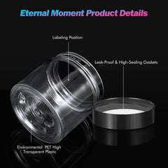 Jarras transparentes Eternal Moment, útiles para cremas, lociones y cosméticos caseros.