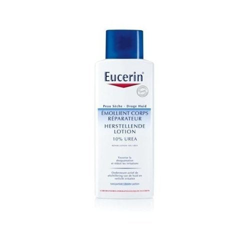 Envase cómodo de Eucerin Complete Repair pensado para uso diario en casa.