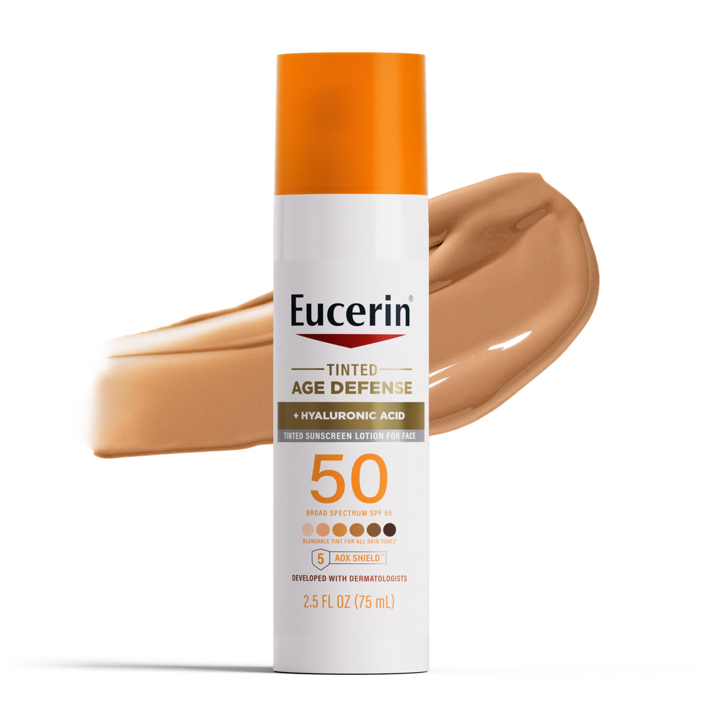 Eucerin protector solar SPF50 en botella con tinte adaptable para uso diario