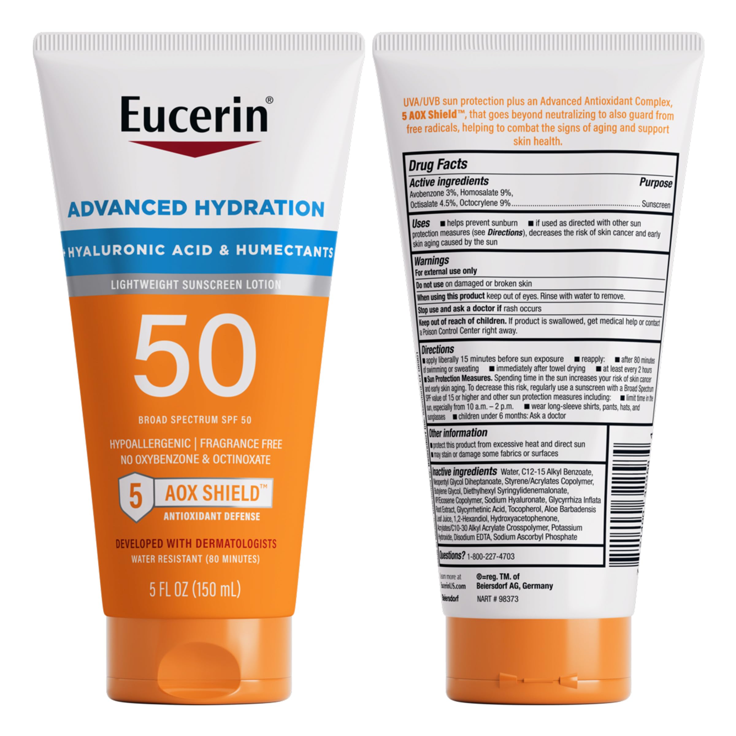 Uso en rostro y cuerpo con Eucerin Sun Advanced Hydration SPF 50.