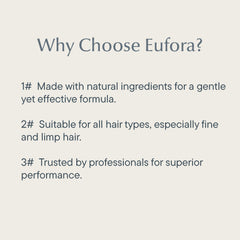 Applying Eufora Full Effect on fine hair for lift and texture