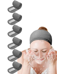 EUICAE banda para el cabello terry gris, frente despejada y absorbe líquido.