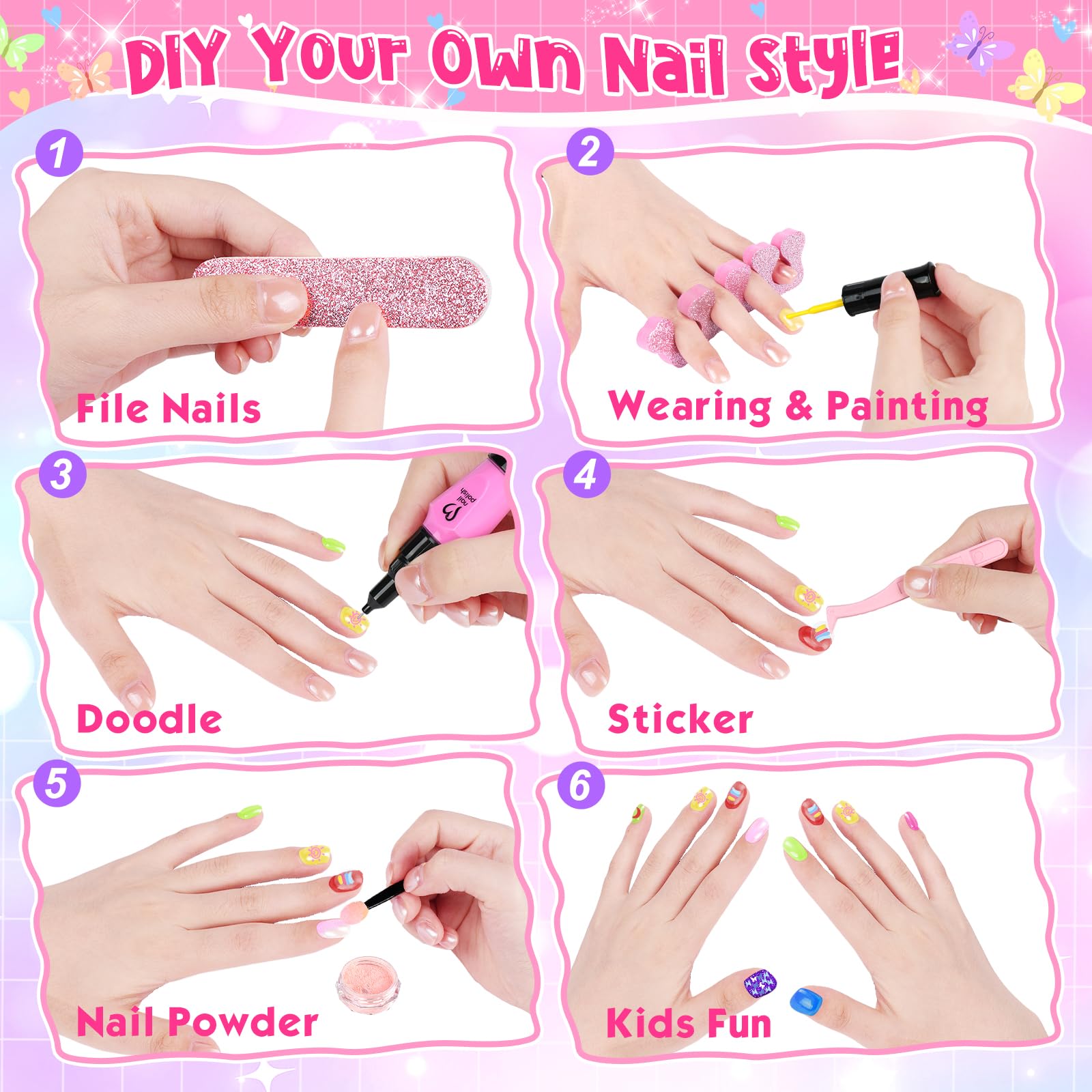 Pegatinas para uñas de EULRGAUS para personalizar diseños