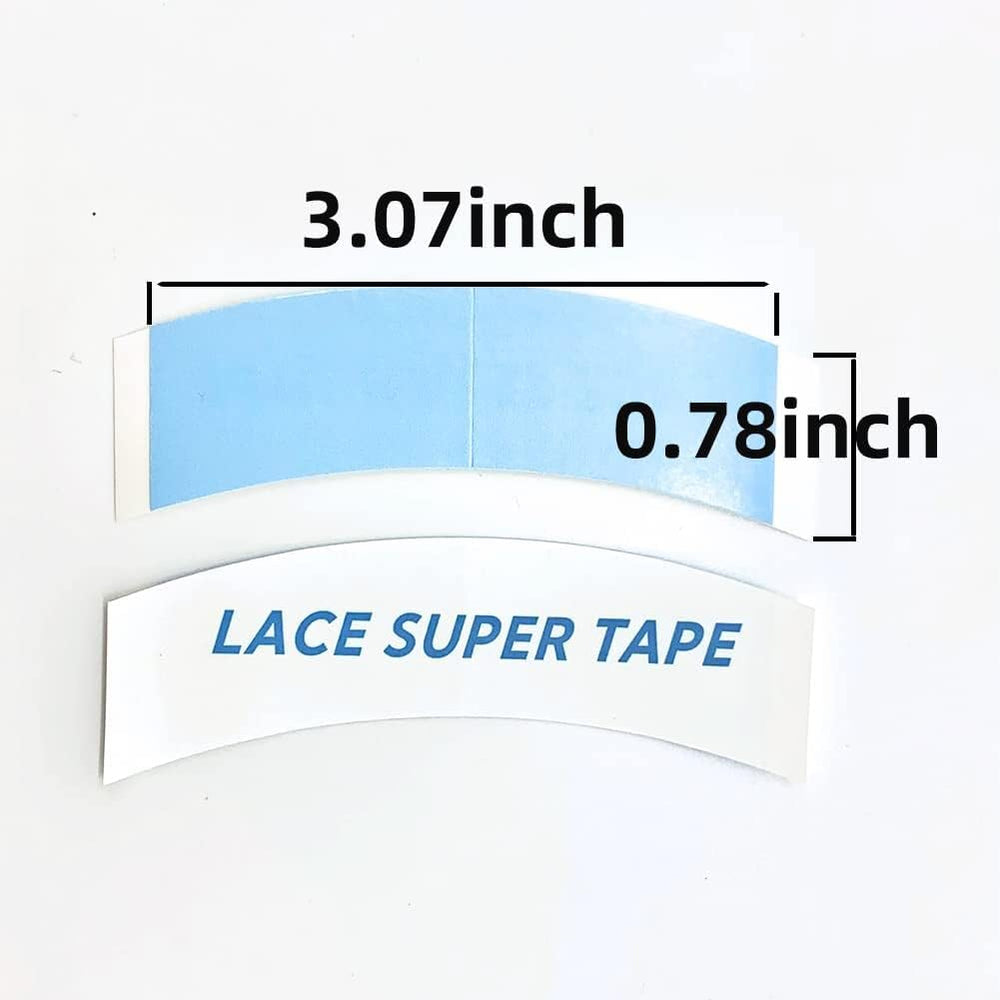 Eumos blue wig tape close-up highlights skin-friendly adhesive.