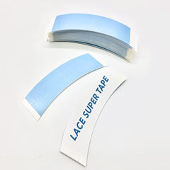 Eumos blue tape on lace wig secures toupees with reliable hold.