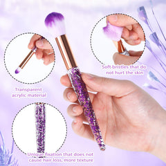 Pincel corrector EupHHonycs cristal morado para cobertura suave y uniforme