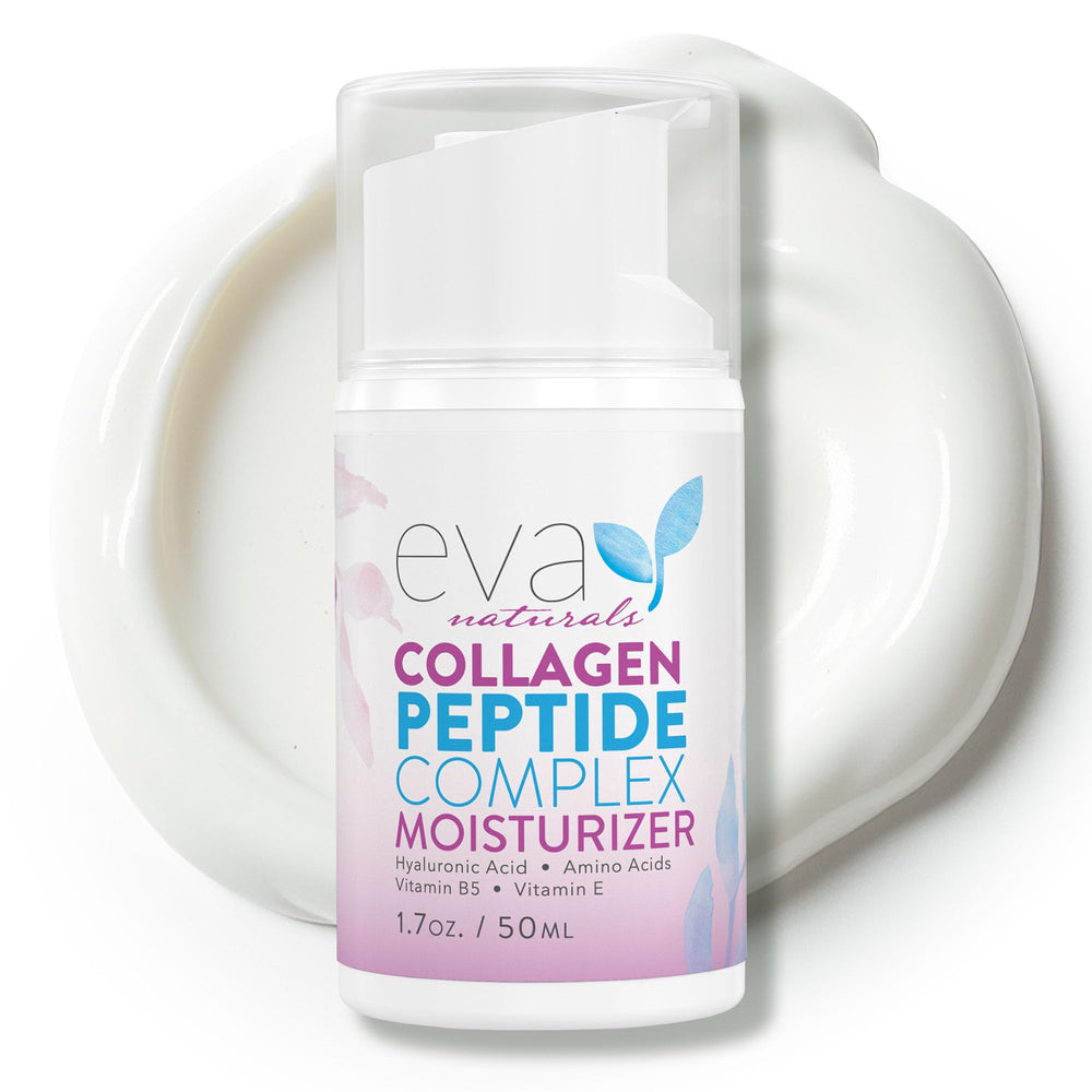 Eva Naturals Crema Noche Collagen Peptide en bote, hidratación intensiva para la piel.