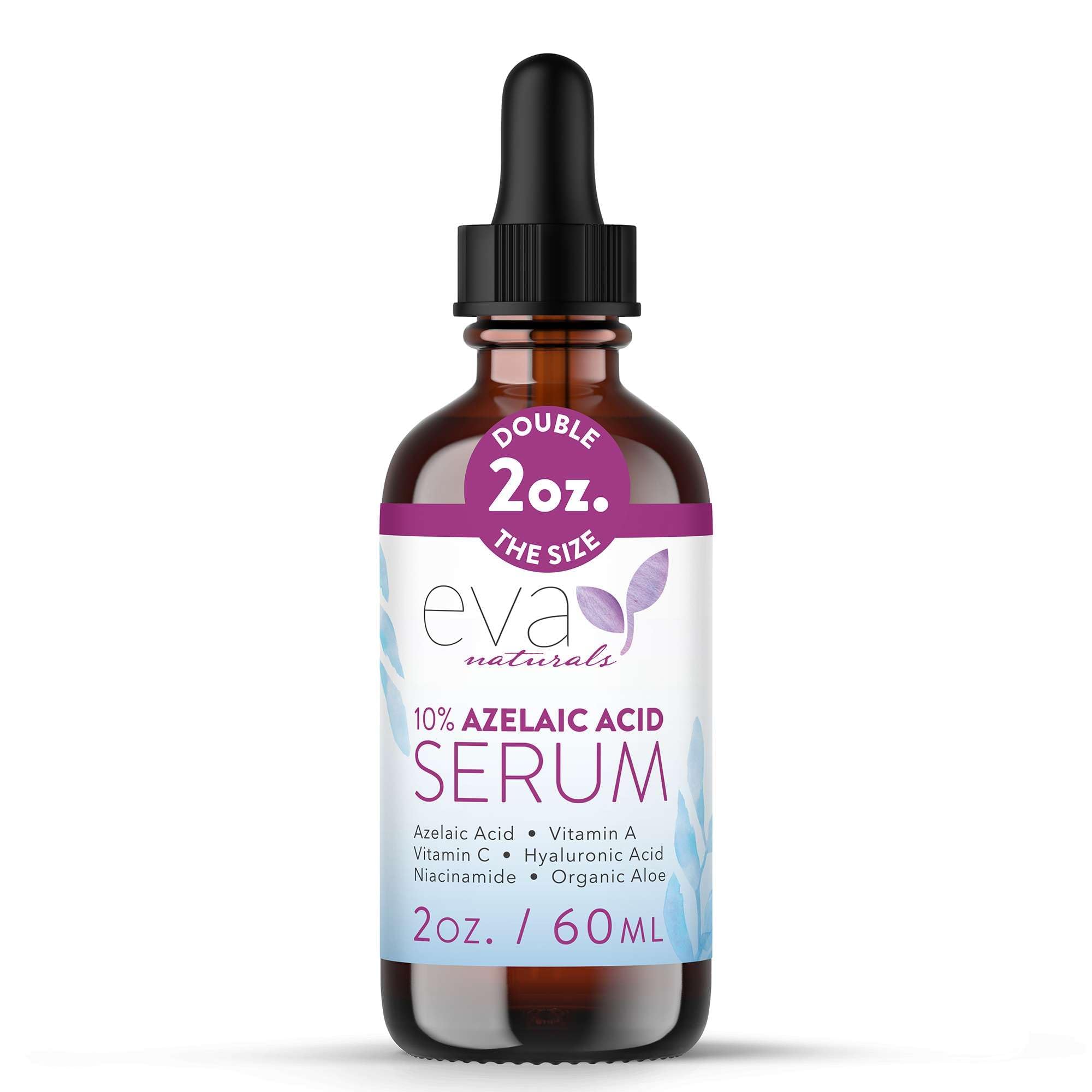 Eva Naturals Serum azelaico en envase frontal, ideal para piel sensible y tono más uniforme.