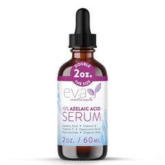 Eva Naturals Serum azelaico en envase frontal, ideal para piel sensible y tono más uniforme.