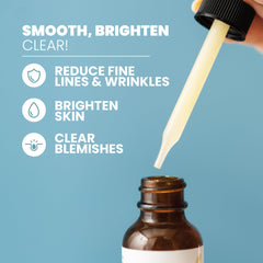 Textura ligera de Eva Naturals Serum Vitamina C para piel propensa a brotes.