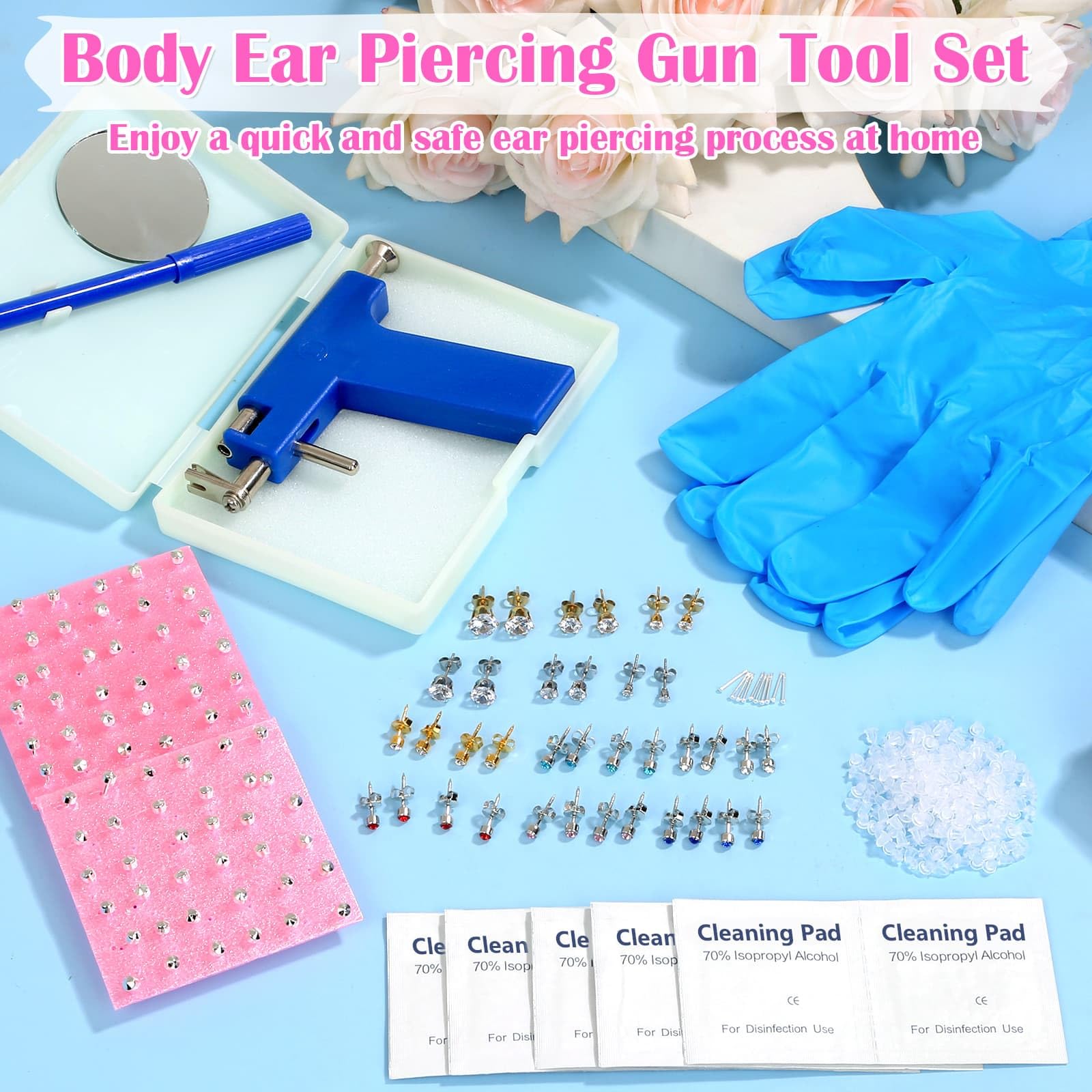 Pendientes Evatage para perforación, 72 unidades en varias tallas.