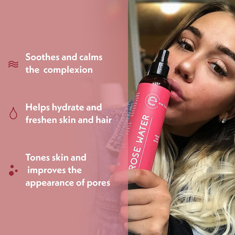 Eve Hansen Agua de Rosas: bruma facial para refrescar y tonificar.