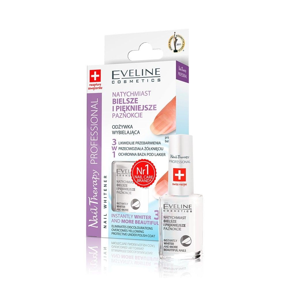 Eveline Cosmetics 3 En 1 blanqueador de uñas para aplicación diaria.