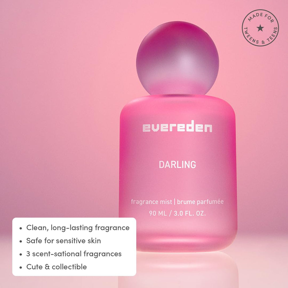 Evereden Darling botella coleccionable, diseño elegante para decorar tu tocador.