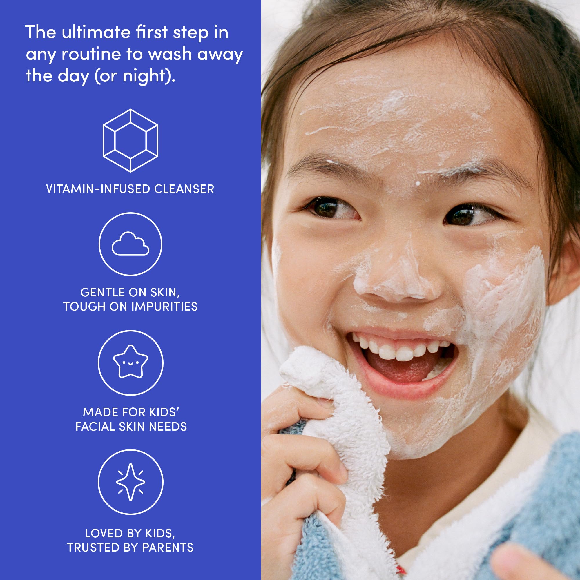 Evereden Kids Face Wash envase ergonómico, fácil de usar