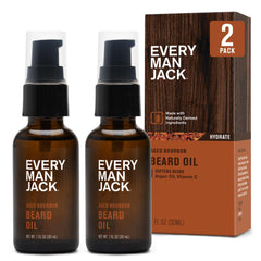 Every Man Jack Aceite para barba Bourbon, botella vertido, aporta brillo natural y suavidad.