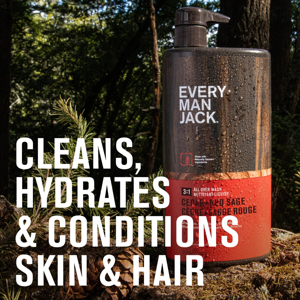 Every Man Jack cedro-salvia, bomba 3 en 1, simplifica tu rutina de ducha.