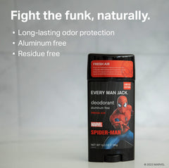 Etiqueta del envase Spider-Man Every Man Jack, diseño limpio