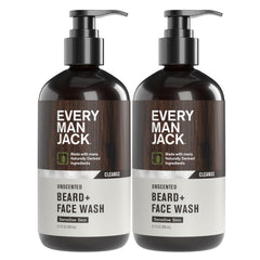 Every Man Jack limpiador 2 en 1 para barba y piel sin fragancia, ideal para piel sensible.