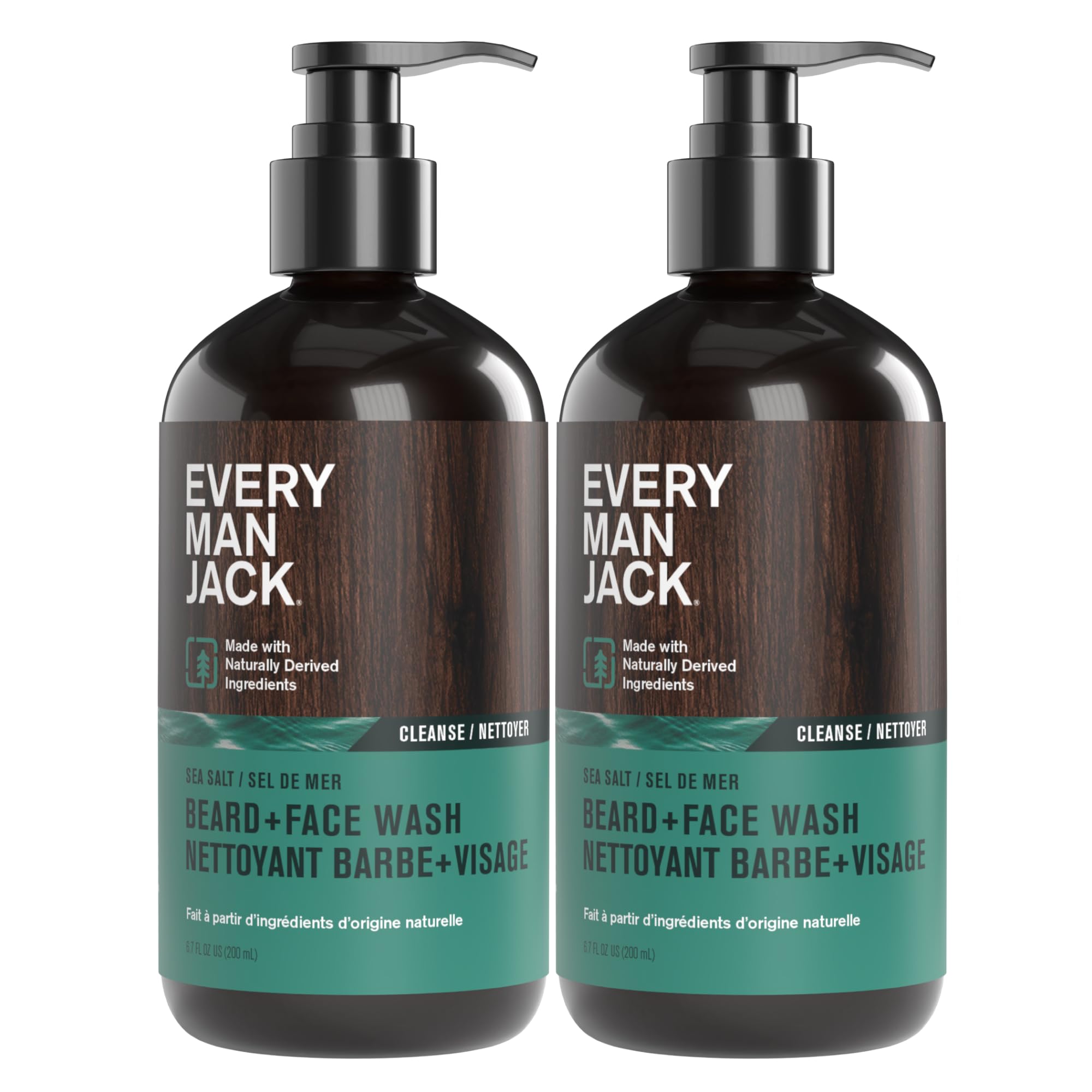 Limpiador para barba y rostro de Every Man Jack en espuma, limpieza suave y eficaz