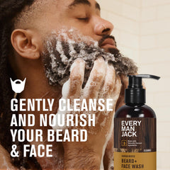 Every Man Jack lavado de barba de sándalo, espuma cremosa para limpieza suave.