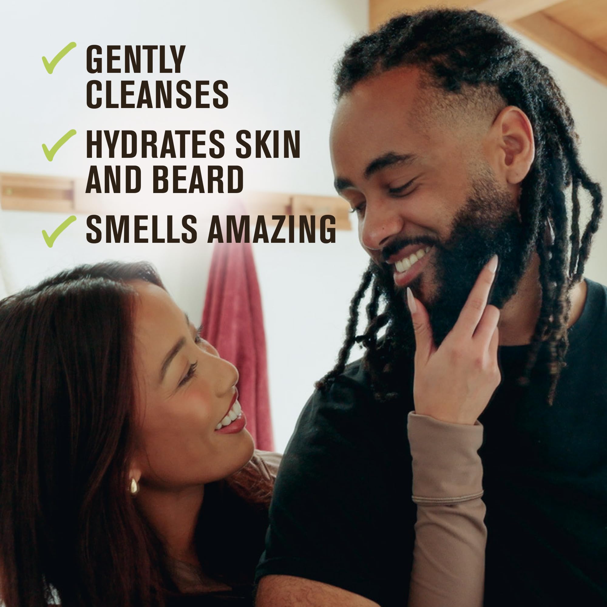 Every Man Jack rutina de cuidado con lavado de barba, aroma distintivo.