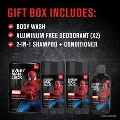 Set Spider-Man de Every Man Jack con champú, limpieza suave para el cabello