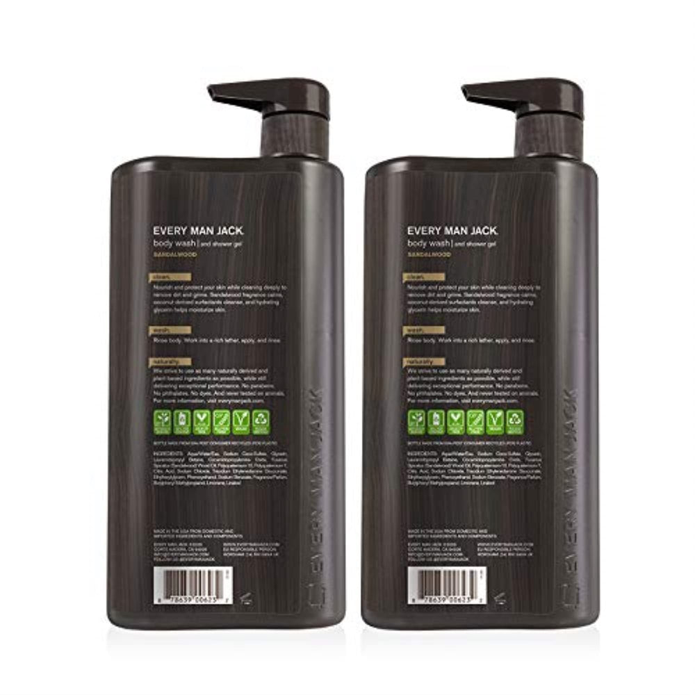 Every Man Jack Textura Cremosa Sandalwood Ducha, experiencia suave y nutritiva para la piel