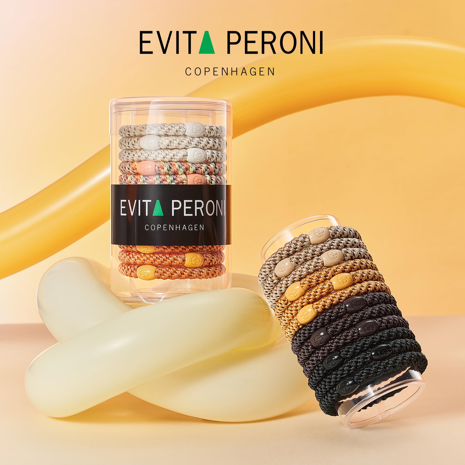 EVITA PERONI gomas para cabello grueso, árbar sombra, elasticidad que cuida el peinado