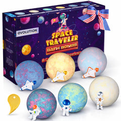 Bombe de bain EvolutionUSA planete rouge, couleur vive et jouet caché.