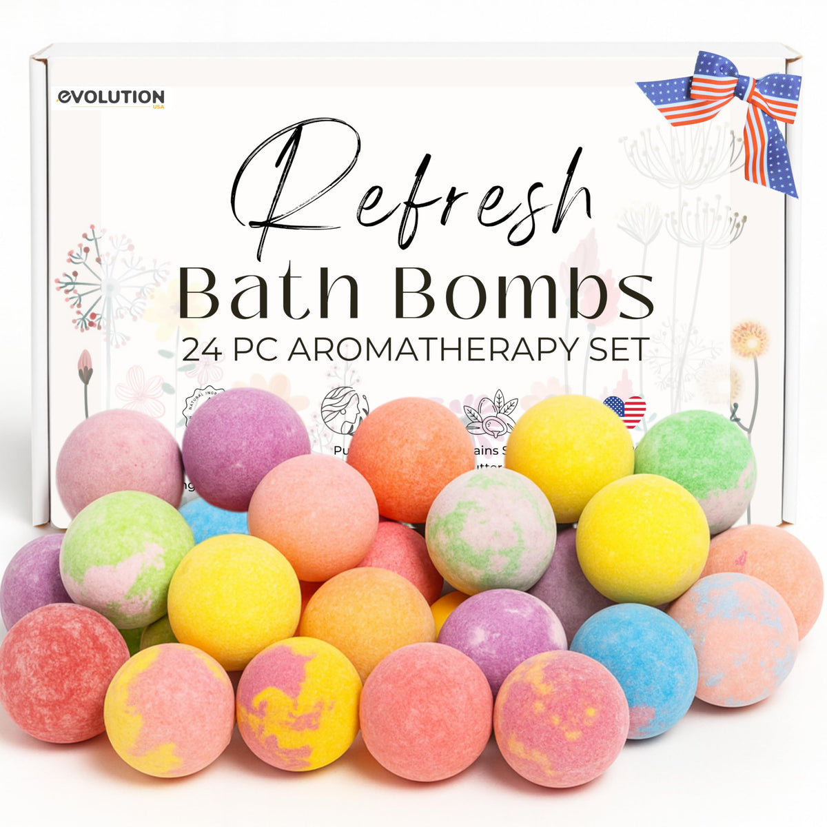 EvolutionUSA Refresh bombas de baño mini pack para relajación diaria.