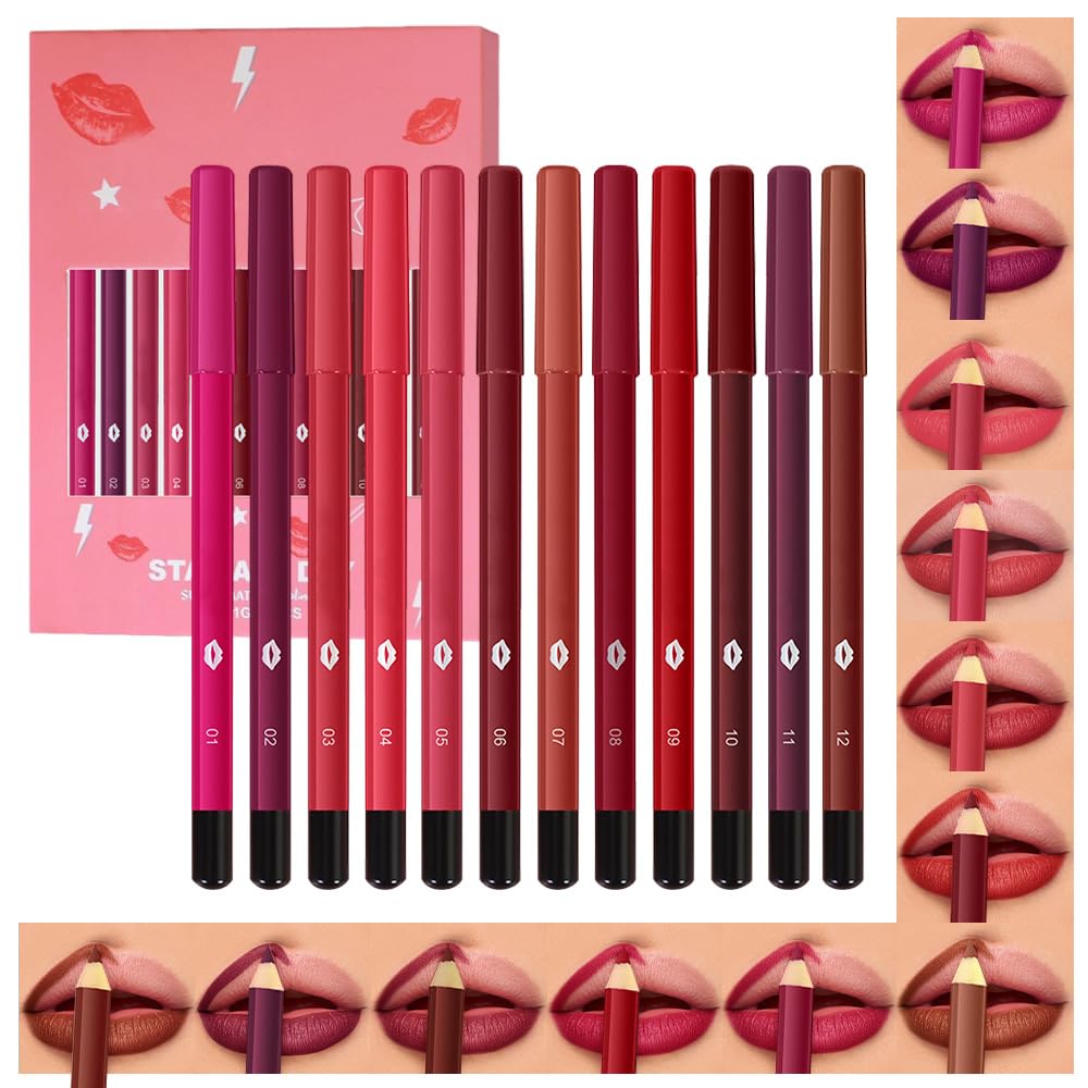 evpct delineador labial 12 colores: tonos versátiles para contornear y perfilar labios.