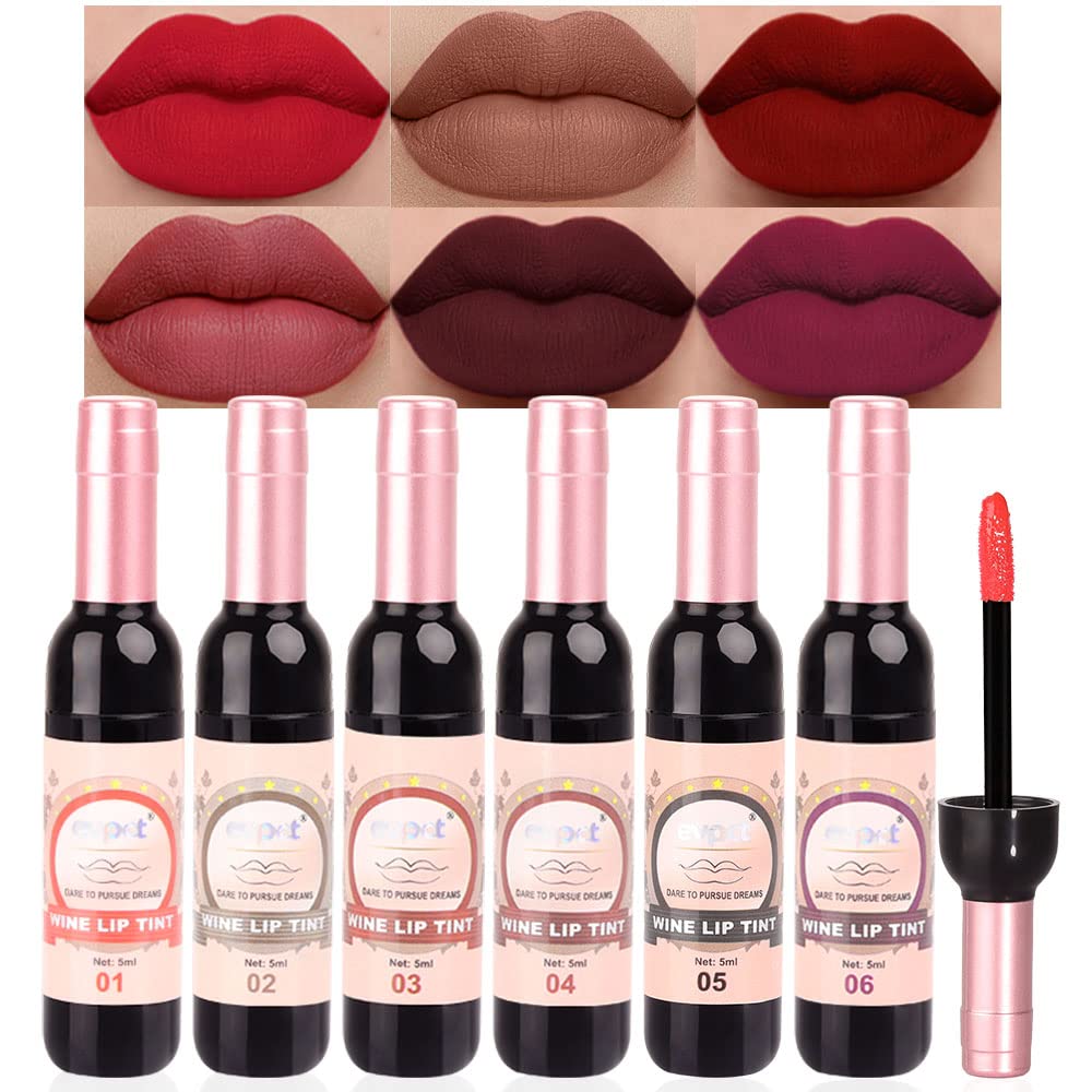 Conjunto evpct de tintes de labios con 6 colores en estuche regalo.
