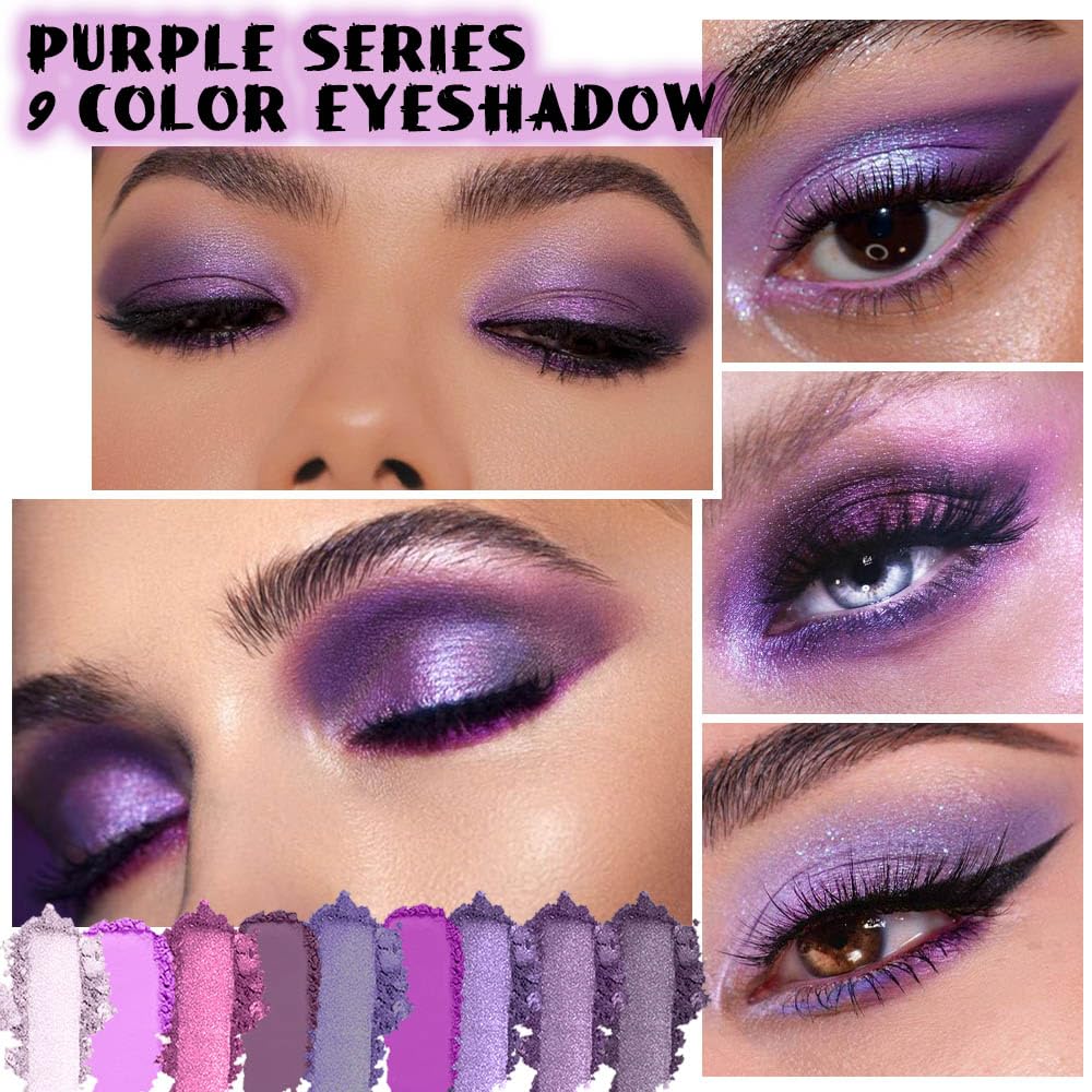 evpct sombras efecto metalico lavanda para delineados suaves y acabado luminoso