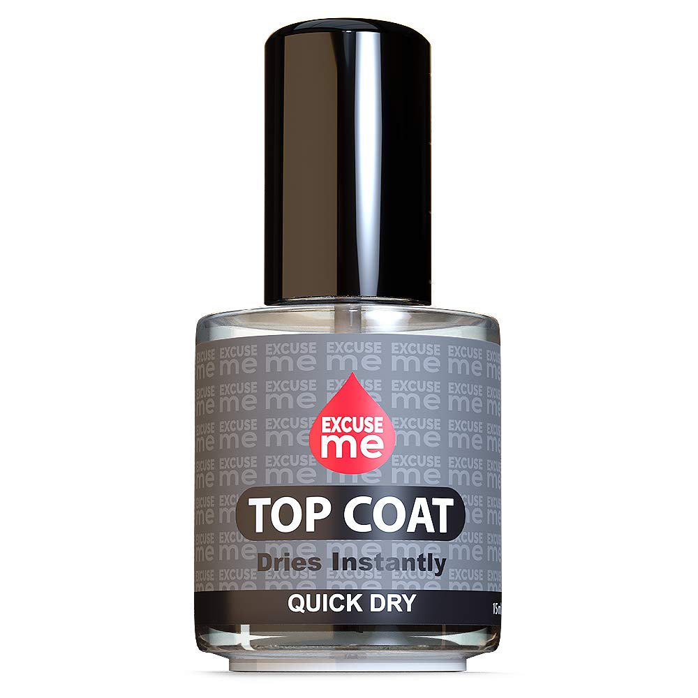 EXCUSE ME: kit de cuidado de uñas con capa superior y brillo.