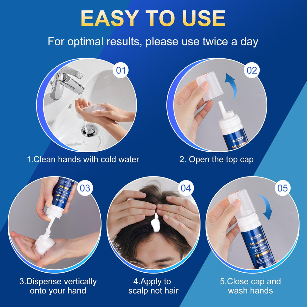 Avant-après avec Exdeploy Minoxidil Mousse pour cheveux et barbe