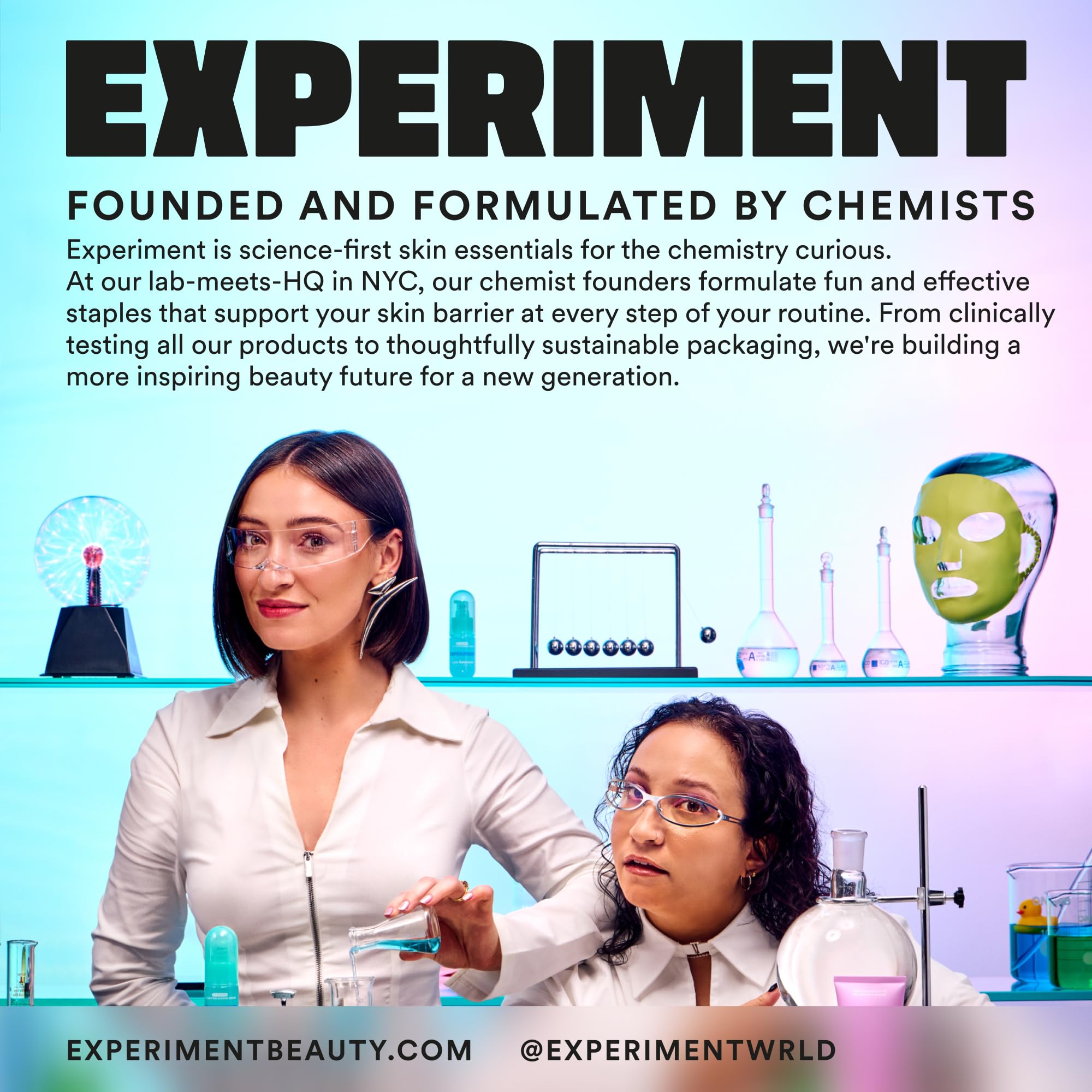 Sérum Experiment convient à tous types de peau, hydratation et confort.