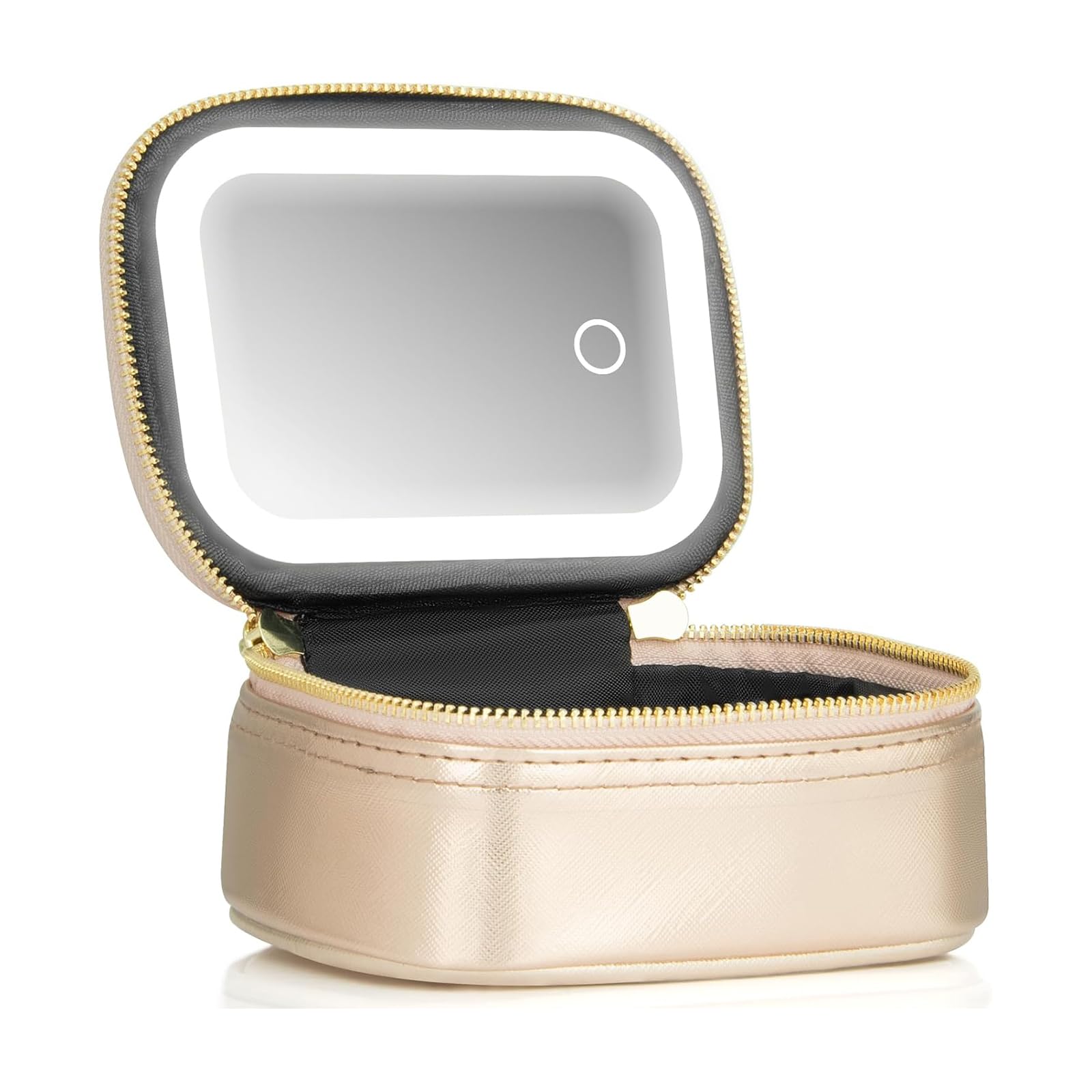 Extrei Gent: neceser mini con espejo LED, ideal para retoques en viaje.