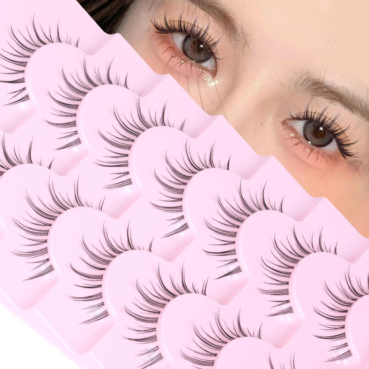 EYDEVRO Moonlight: pestañas con banda transparente para un look natural