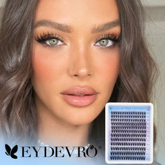 EYDEVRO Wispy Lash Clusters 192 pcs pack offers versatile DIY lash styling options.