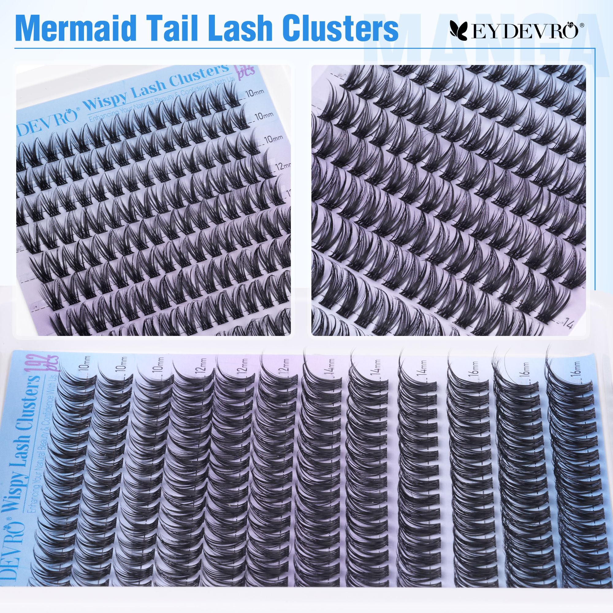 EYDEVRO Wispy Lash Clusters CD-curvature close-up enhances eye shape with a subtle lift.